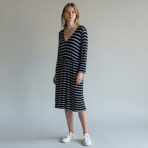Soma Nautical Stripe Drawstring Waist Dress Size XL